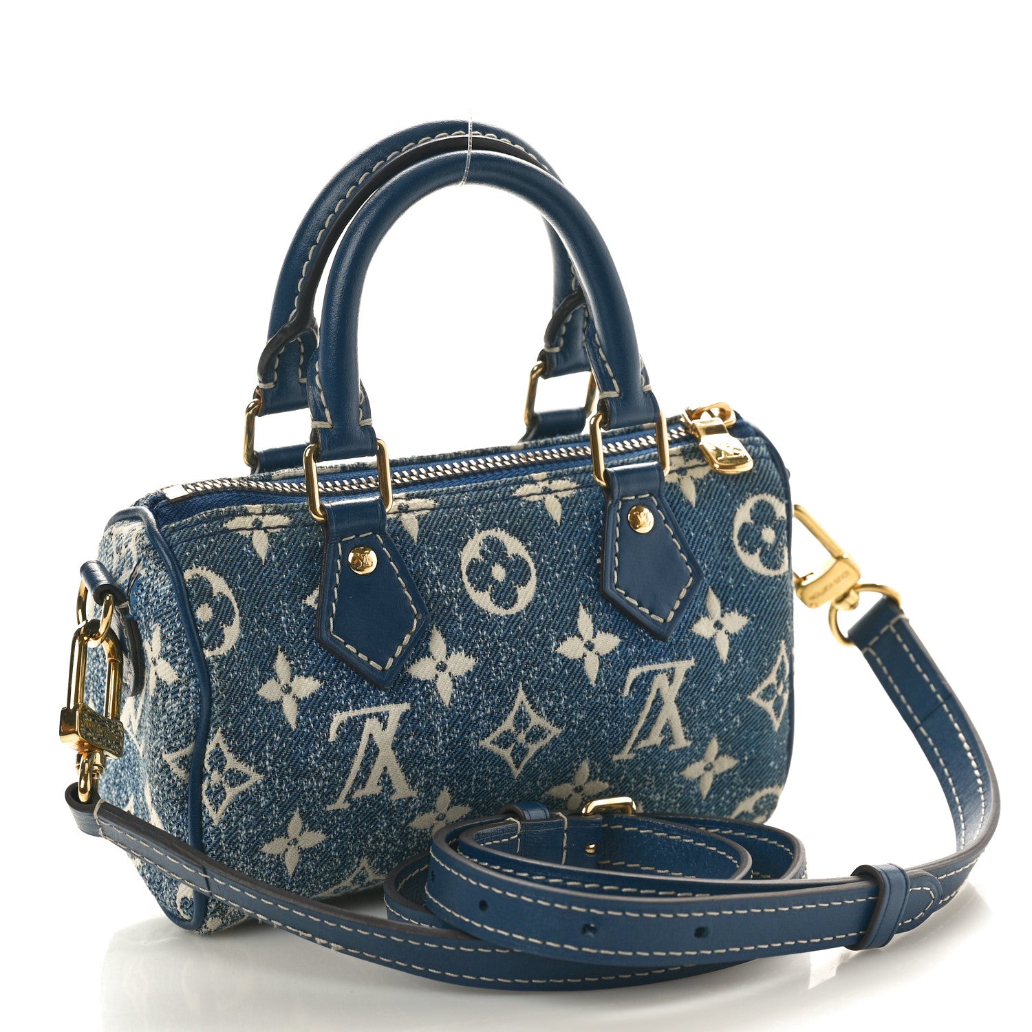 Louis Vuitton Monogram Jacquard Denim Nano Speedy Bandouliere Bleu 2 of 9
