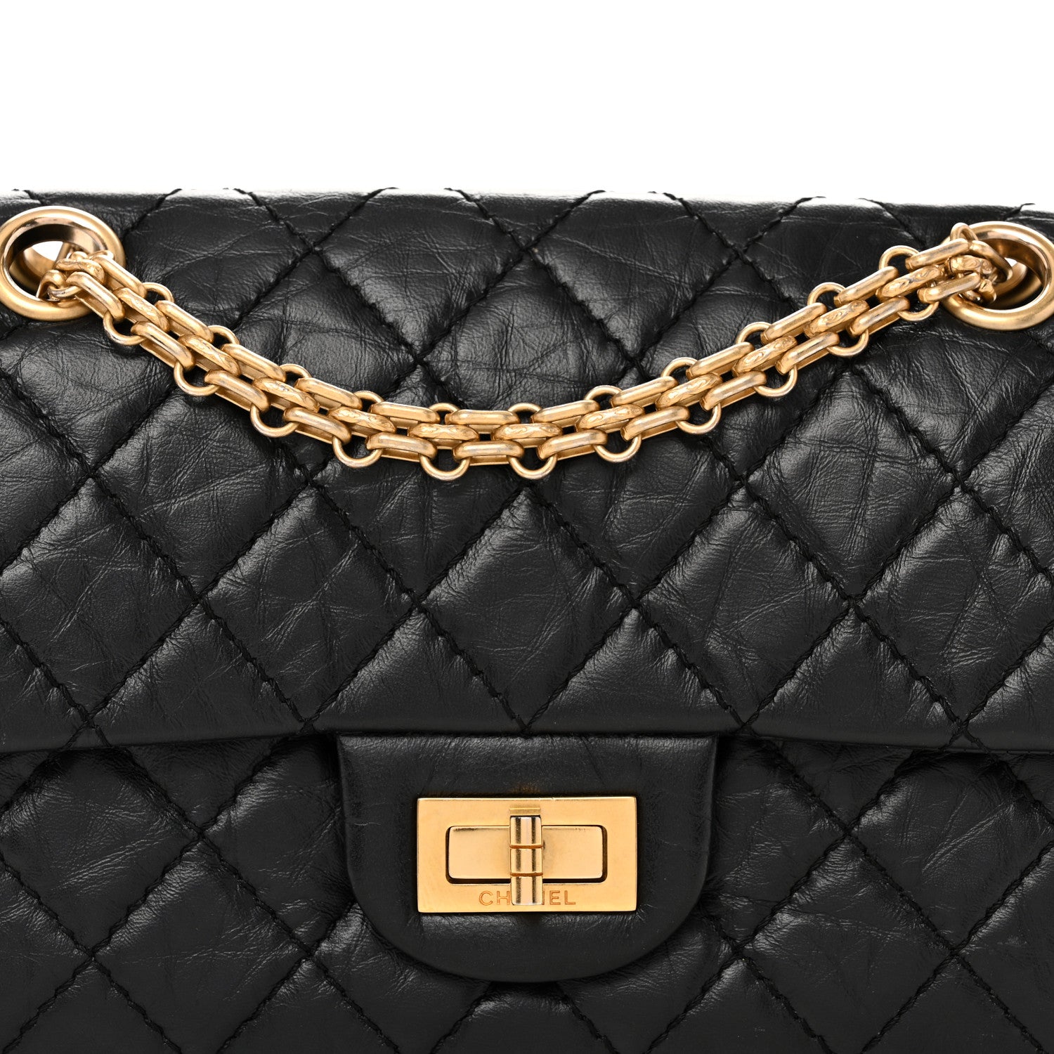 Chanel Aged Calfskin Quilted 2.55 Reissue Mini Flap Black 8 of 10