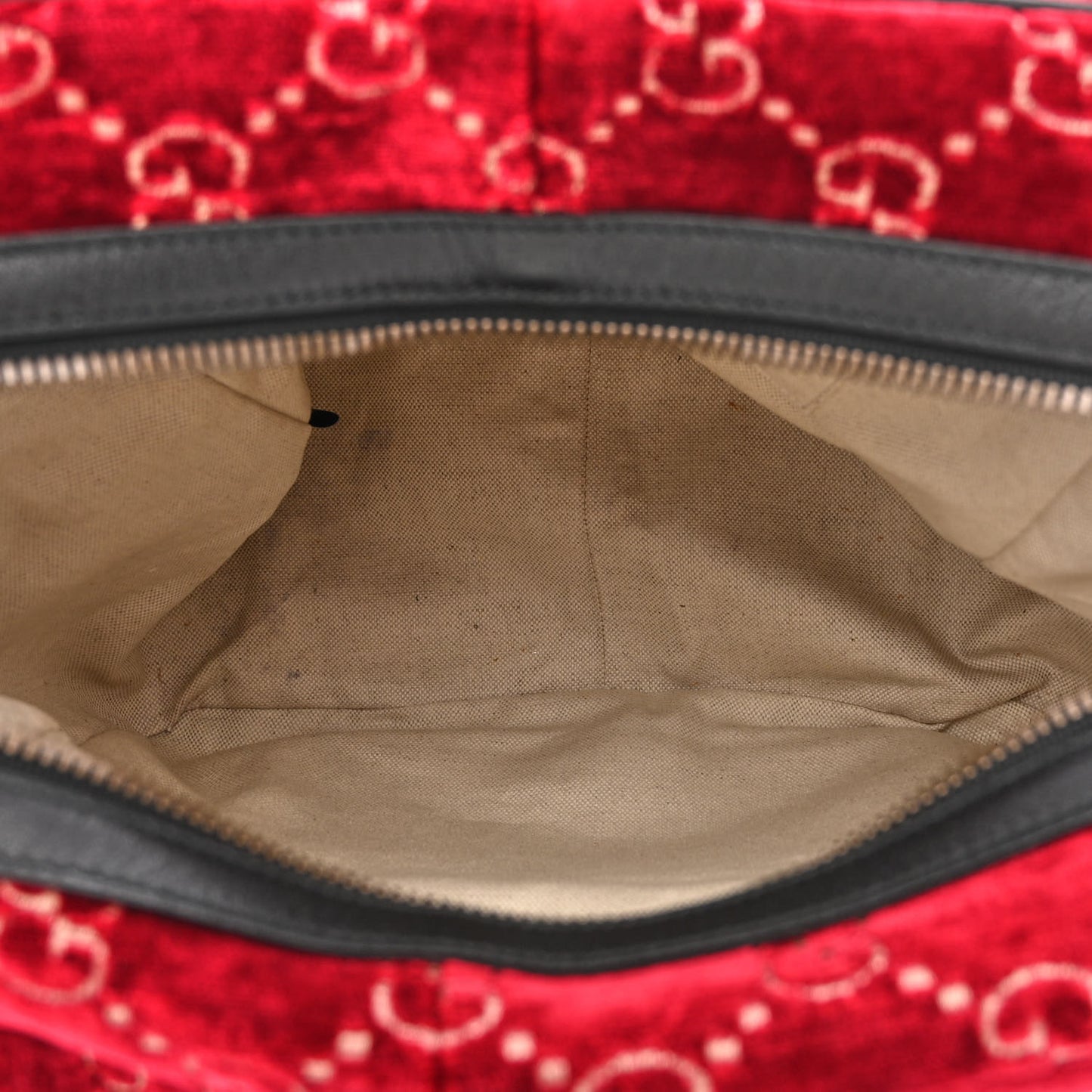 Velvet GG Monogram Textured Calfskin Web Small Double Buckle Backpack Red Cipria Black