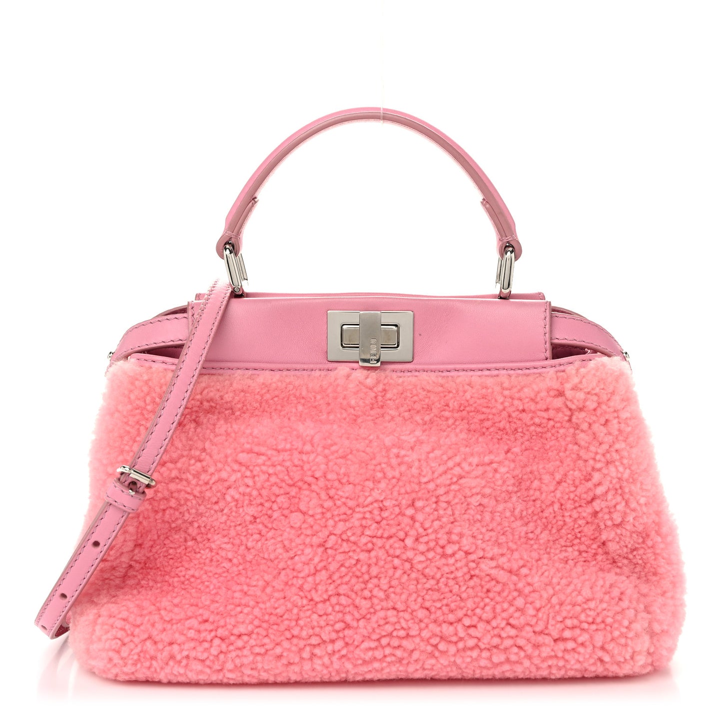 Shearling Nappa Mini Peekaboo Iconic Satchel Lollypop