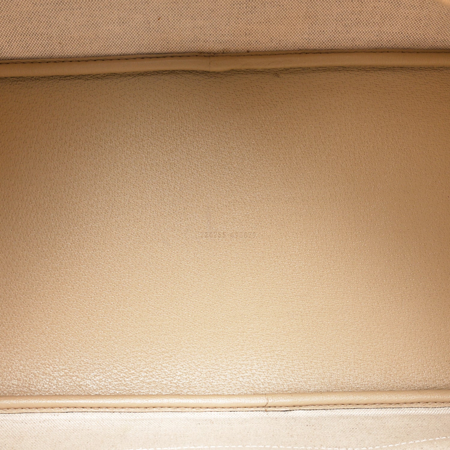Gucci GG Supreme Monogram Textured Dollar Calfskin Web Large Ophidia Tote Beige  Mystic White Oatmeal 6 of 12
