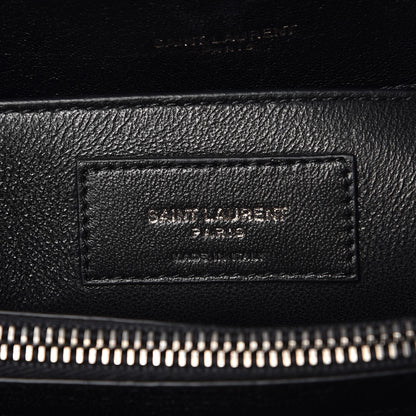 Saint Laurent Sheepskin Matelasse Chevron Monogram Large College Satchel Black 7 of 9