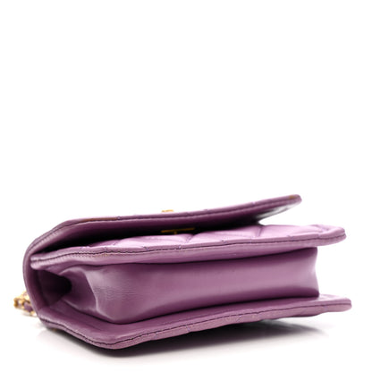 Chanel Shiny Lambskin Quilted Extra Mini Flap Purple 4 of 10