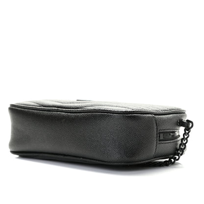 Saint Laurent Grain De Poudre Matelasse Monogram Mini Lou Camera Bag Black 7 of 11