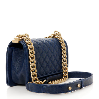 Chanel Caviar Quilted Small Boy Flap Navy 3 of 10