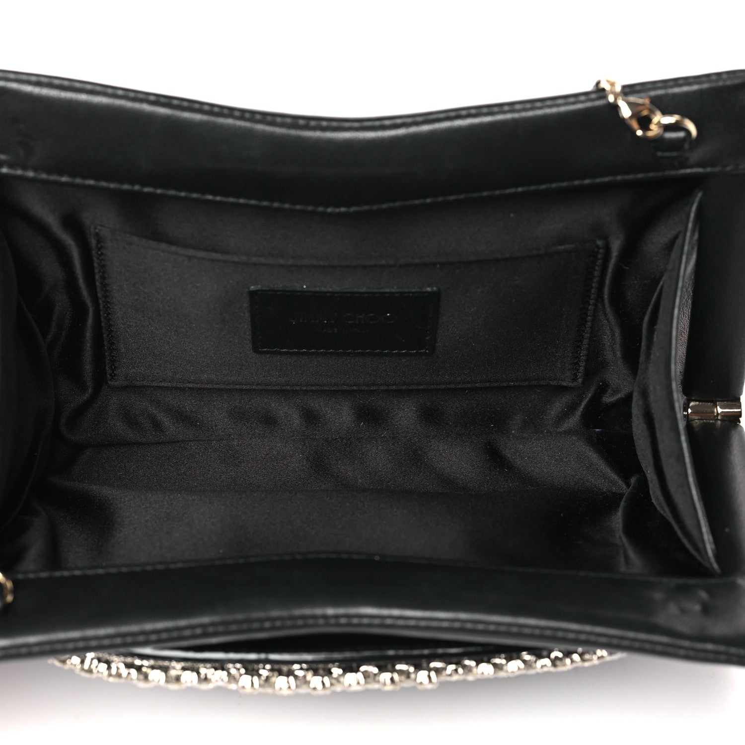 Jimmy Choo Nappa Crystal Venus Clutch with Chain Black 5 of 9