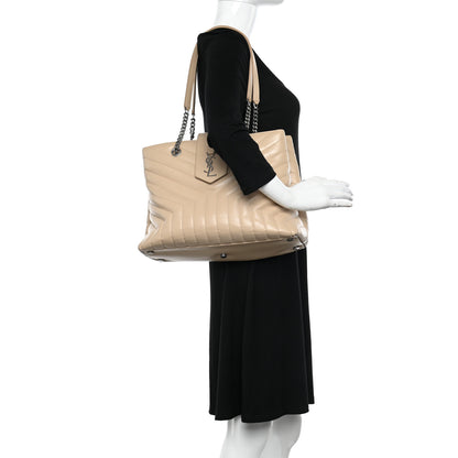Saint Laurent Calfskin Y Quilted Monogram Large Loulou Shopper Nude Powder 2 of 10