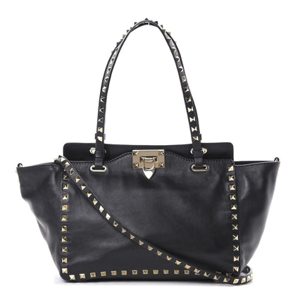 Valentino Garavani Vitello Small Rockstud Tote Black 1 of 15