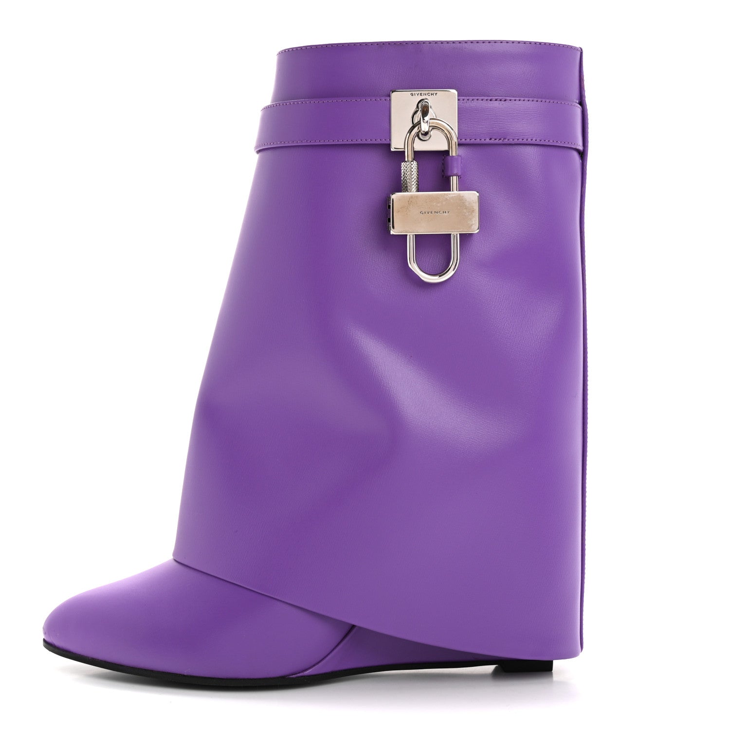 Givenchy Calfskin Shark Lock Ankle Boots 39 Ultraviolet 1 of 10