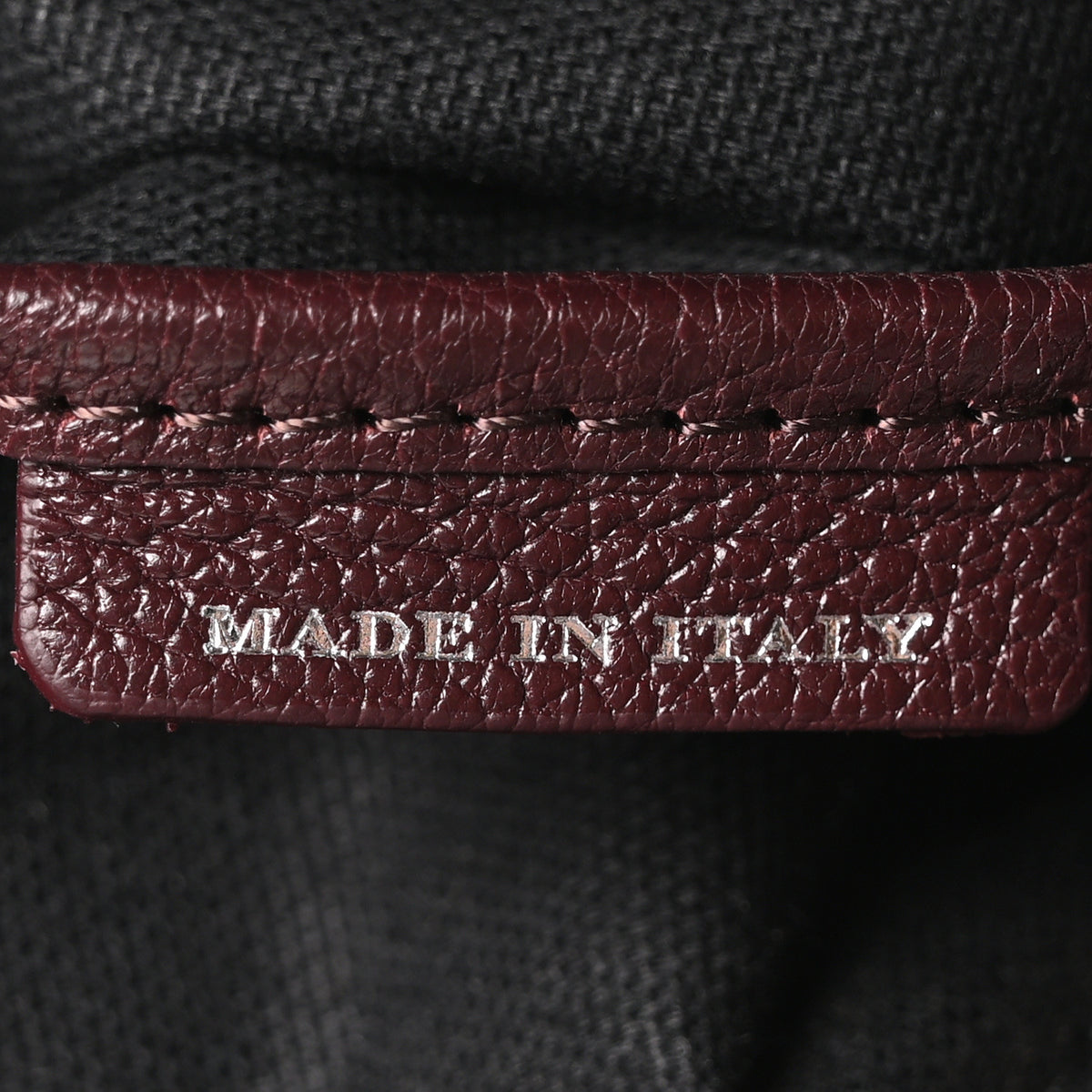 Goatskin Vintage Check Small Banner Tote Deep Claret