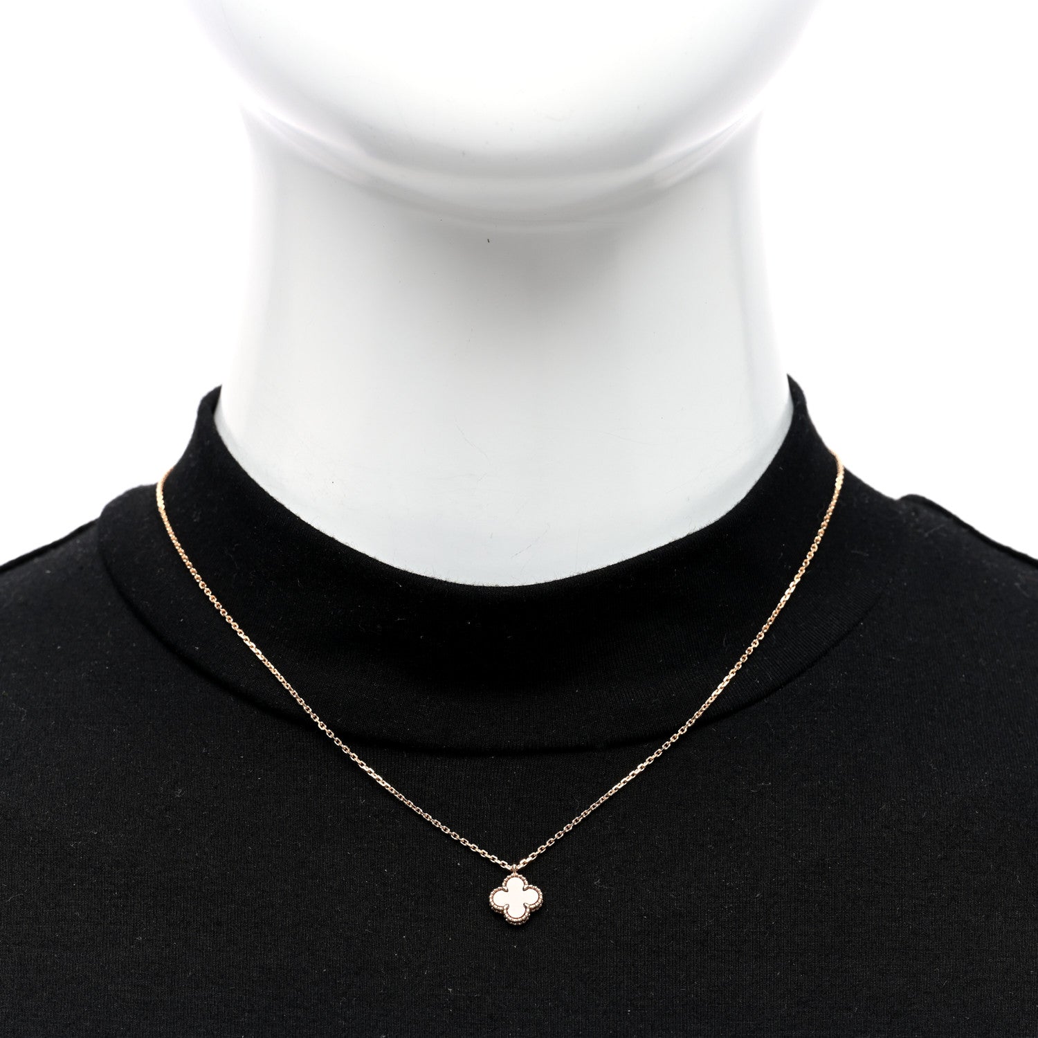 Van Cleef & Arpels 18K Rose Gold Carnelian Sweet Alhambra Pendant Necklace 2 of 4