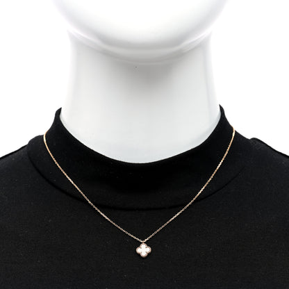 Van Cleef & Arpels 18K Rose Gold Carnelian Sweet Alhambra Pendant Necklace 2 of 4