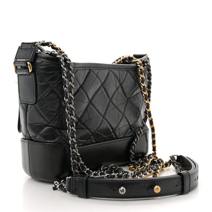 Chanel Aged Calfskin Quilted Small Gabrielle Hobo Black 3 of 10