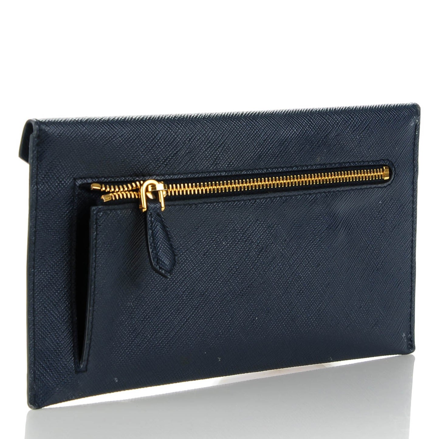 Saffiano Bi-Color Envelope Wallet Baltico Bluette
