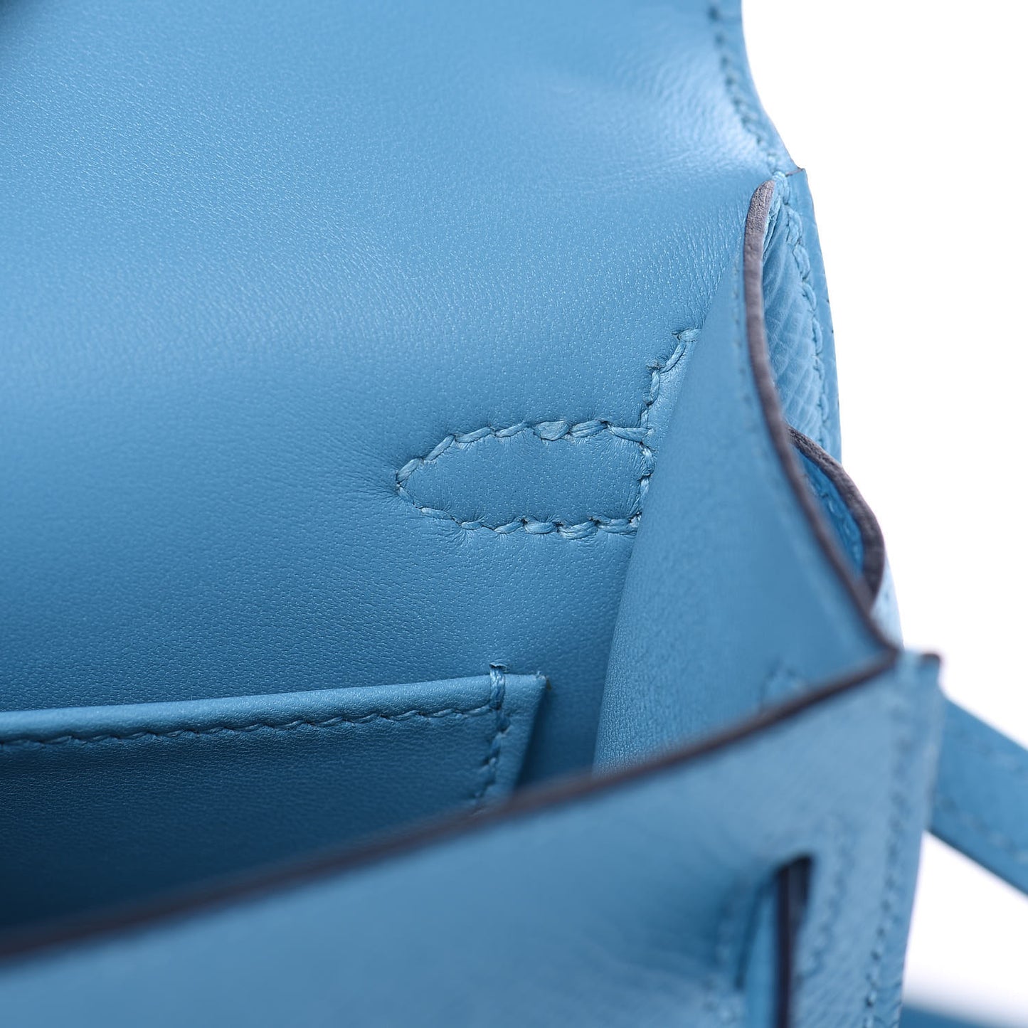 Epsom Mini Kelly Sellier 20 Bleu Du Nord