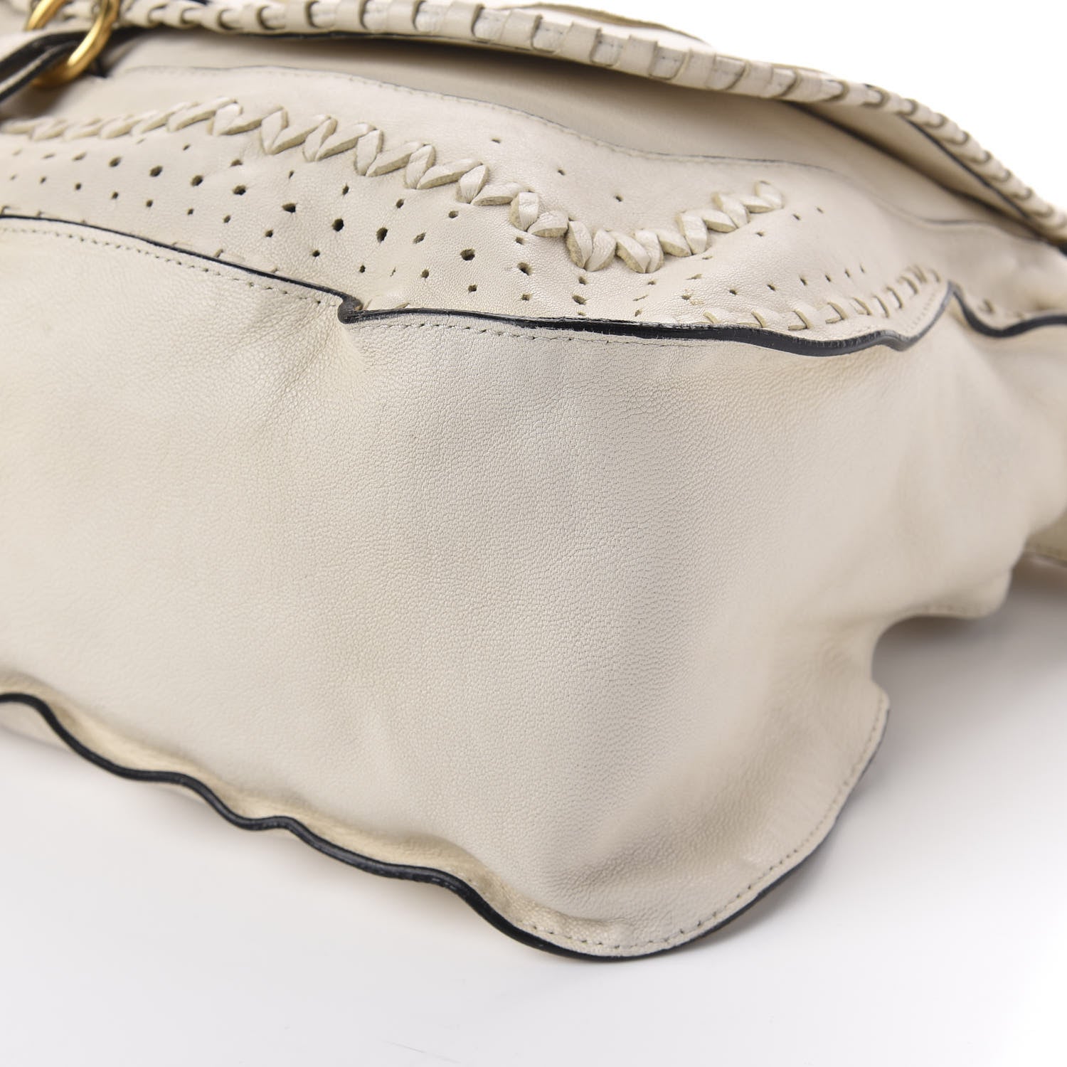 Chloe Calfskin Large Perforated Marcie Satchel Porcelain 6 of 13