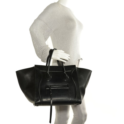 Celine Calfskin Medium Phantom Luggage Black 2 of 9