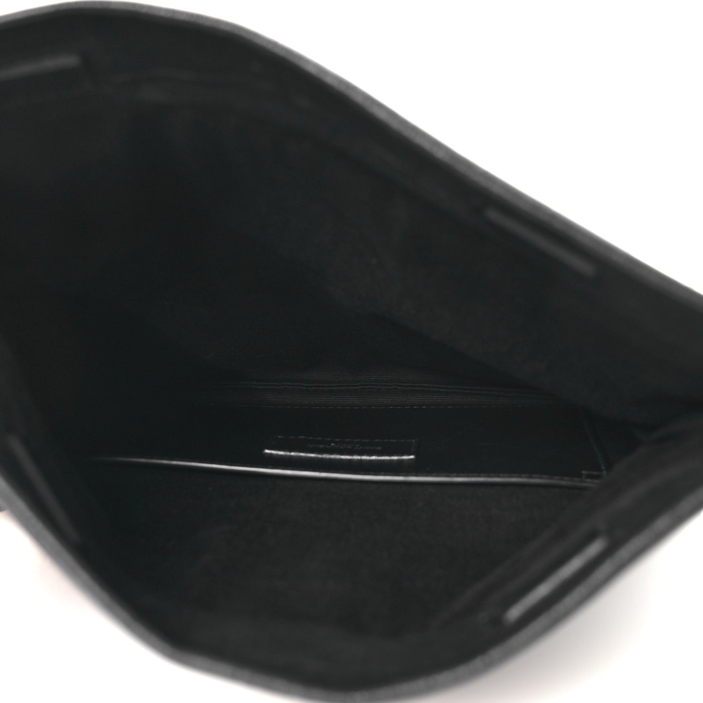 Calfskin Crocodile Embossed West Hollywood Monogram Fold Over Clutch Black
