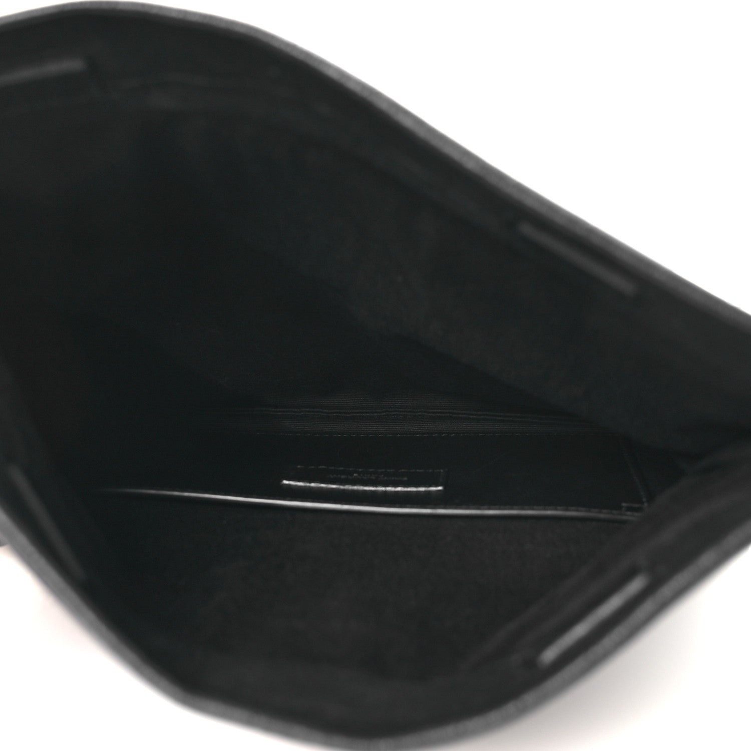 Saint Laurent Calfskin Crocodile Embossed West Hollywood Monogram Fold Over Clutch Black 5 of 8