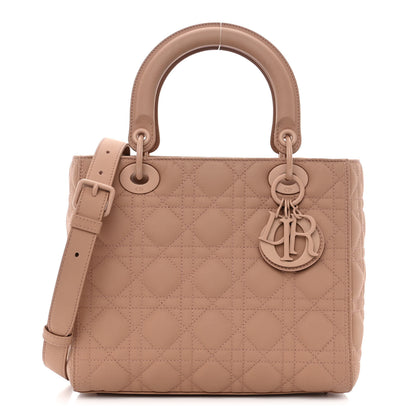 Christian Dior Ultra Matte Calfskin Cannage Medium Lady Dior Beige 1 of 12