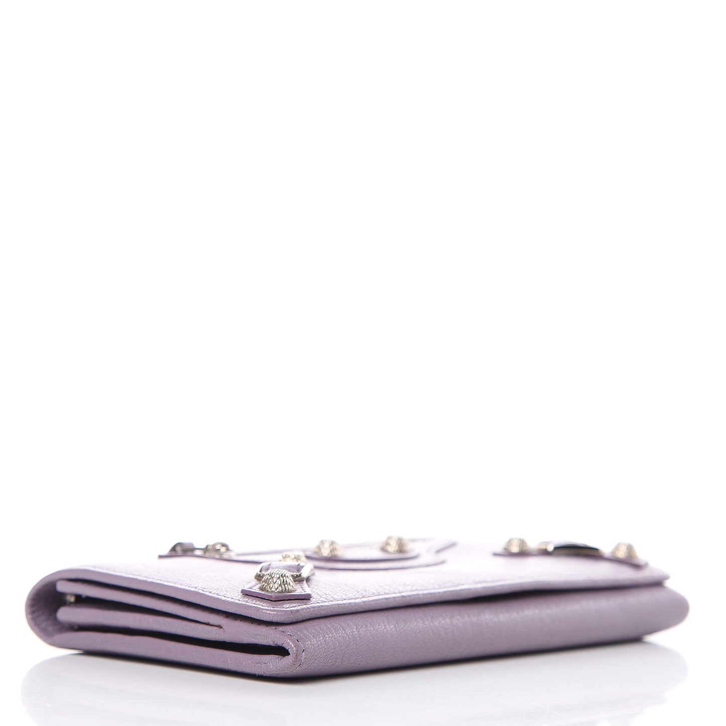 Agneau Giant 12 Silver Hardware Money Wallet Glycine
