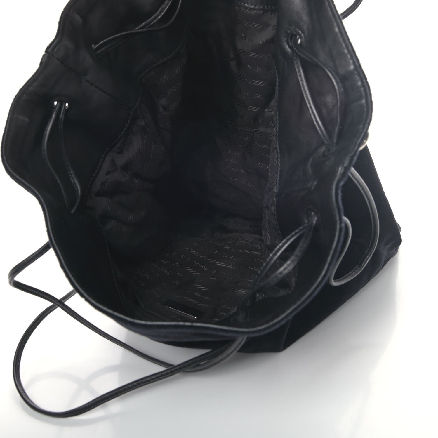 Prada Velluto Embroidered Pouch Black 4 of 4