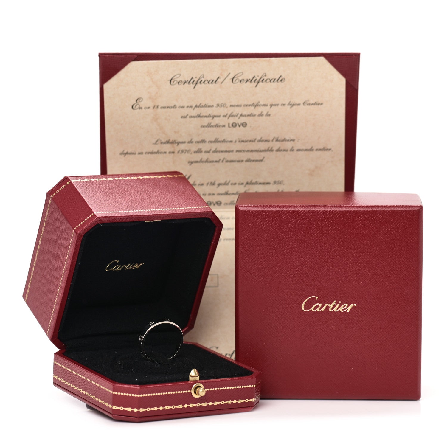 Cartier 18K White Gold 3.5mm LOVE Wedding Band Ring 58 8.5 5 of 5
