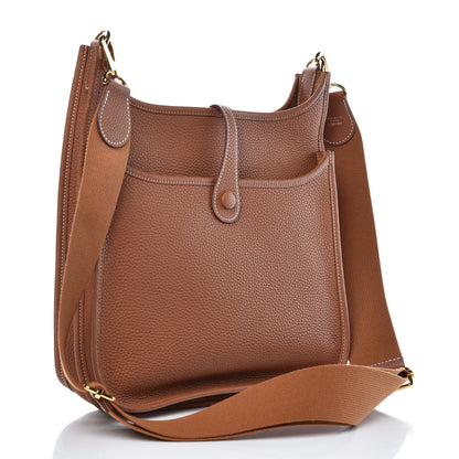 Hermes Taurillon Clemence Evelyne III PM Gold 3 of 9