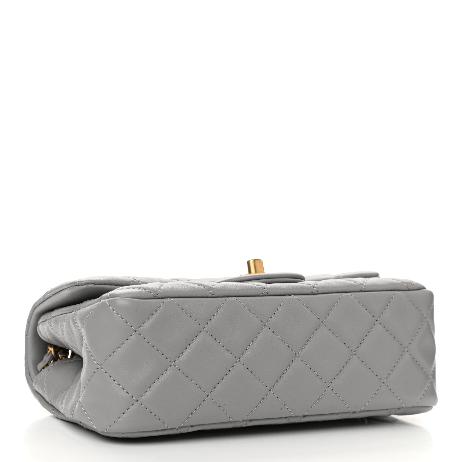 Chanel Lambskin Quilted Mini Rectangular Pearl Crush Flap Grey 4 of 11