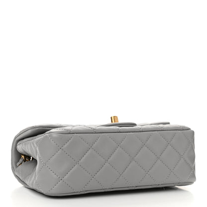 Chanel Lambskin Quilted Mini Rectangular Pearl Crush Flap Grey 4 of 11