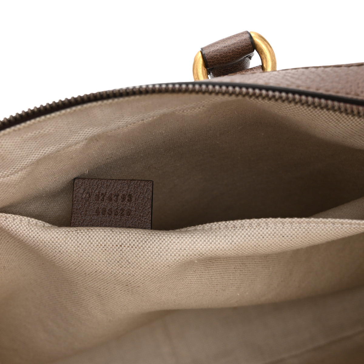 GG Supreme Monogram Textured Calfskin Web Medium Ophidia Briefcase Beige Ebony New Acero