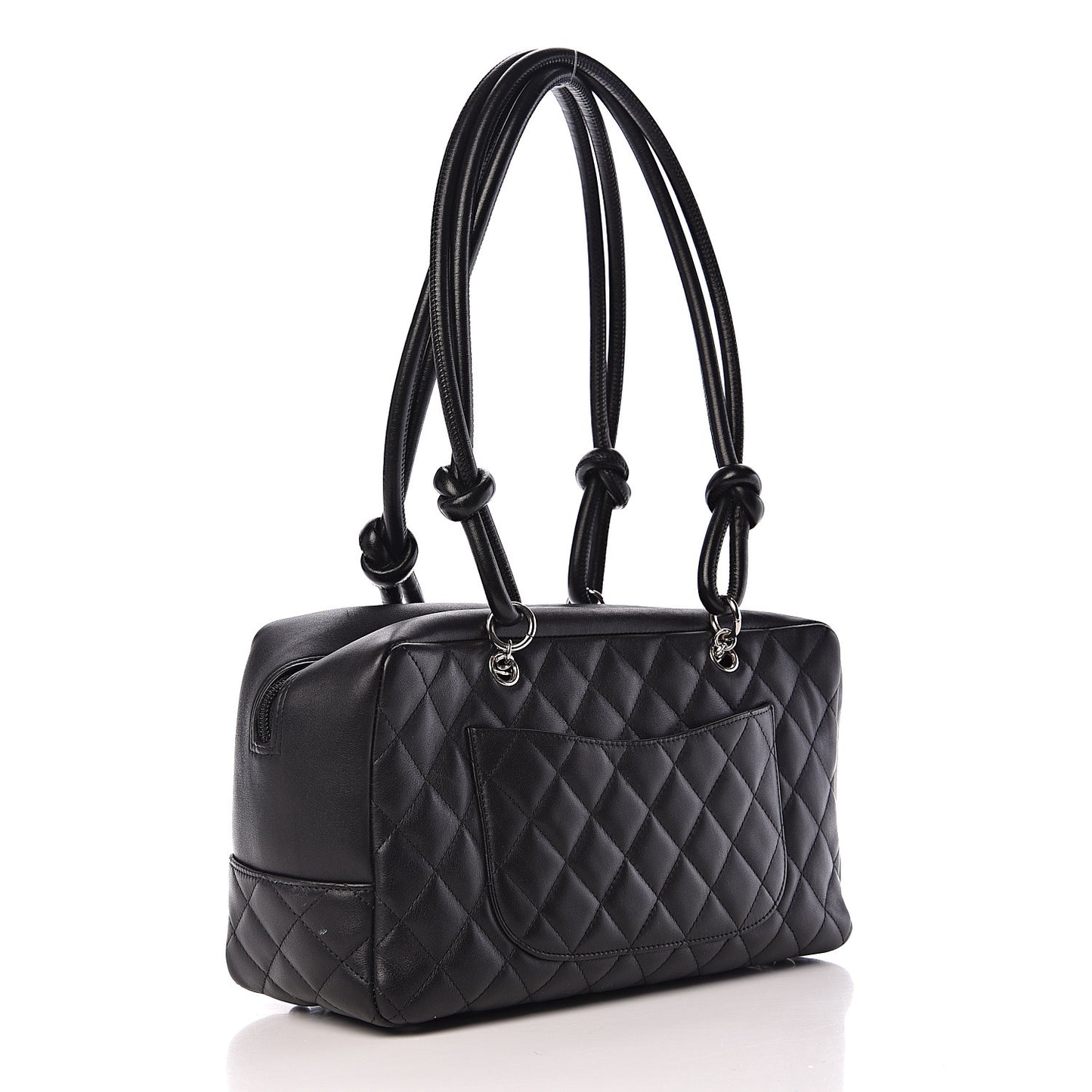 Calfskin Quilted Large Cambon Bowler Black