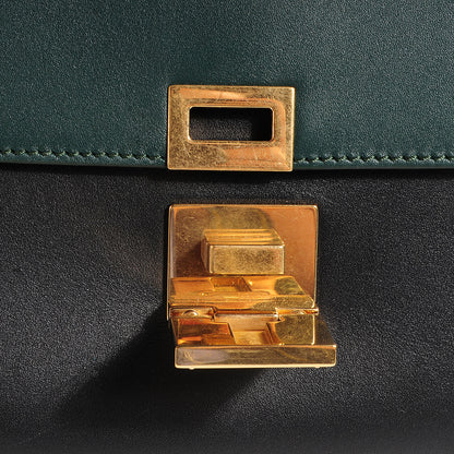Celine Smooth Calfskin Small Bi-Color Trapeze Bottle Green Black 12 of 12