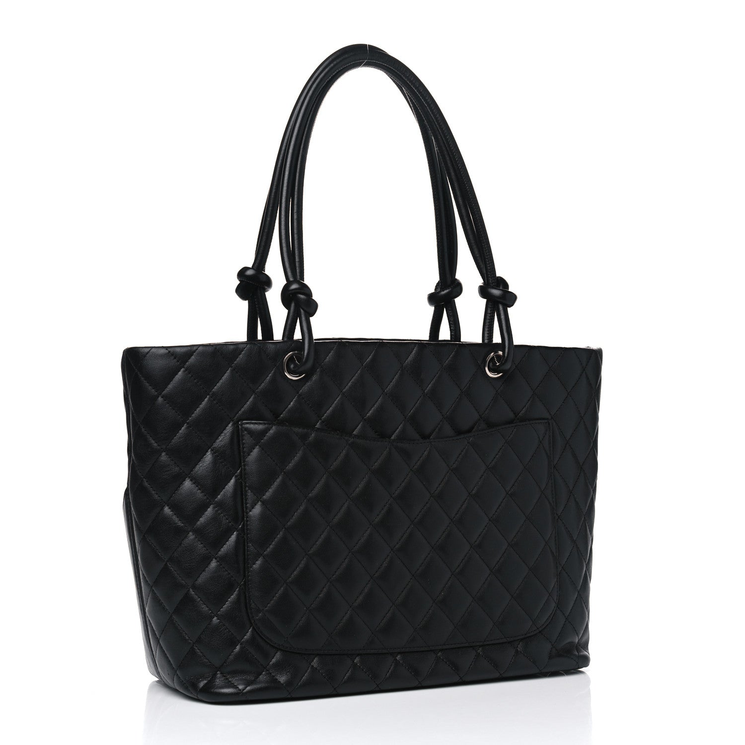 Chanel Calfskin Quilted Large Cambon Tote Black White 2 of 11