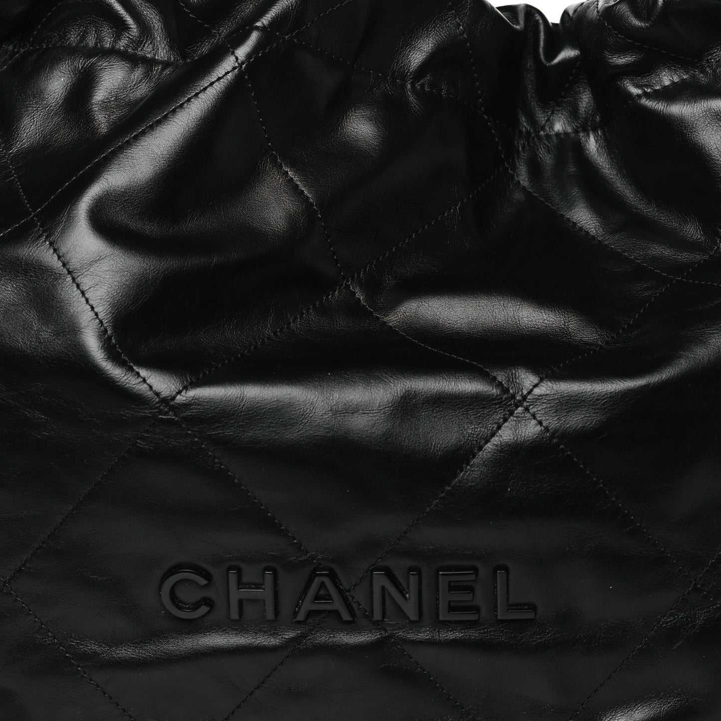 Shiny Calfskin Quilted Chanel 22 So Black