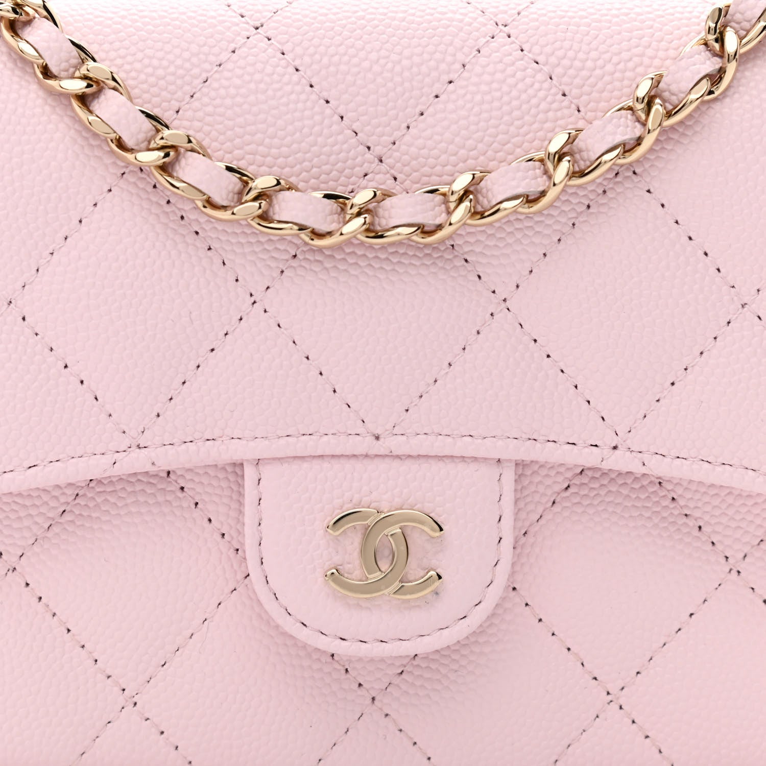 Chanel Caviar Quilted Flap Phone Holder With Chain Light Pink 10 of 13