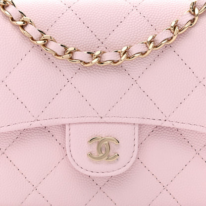 Chanel Caviar Quilted Flap Phone Holder With Chain Light Pink 10 of 13