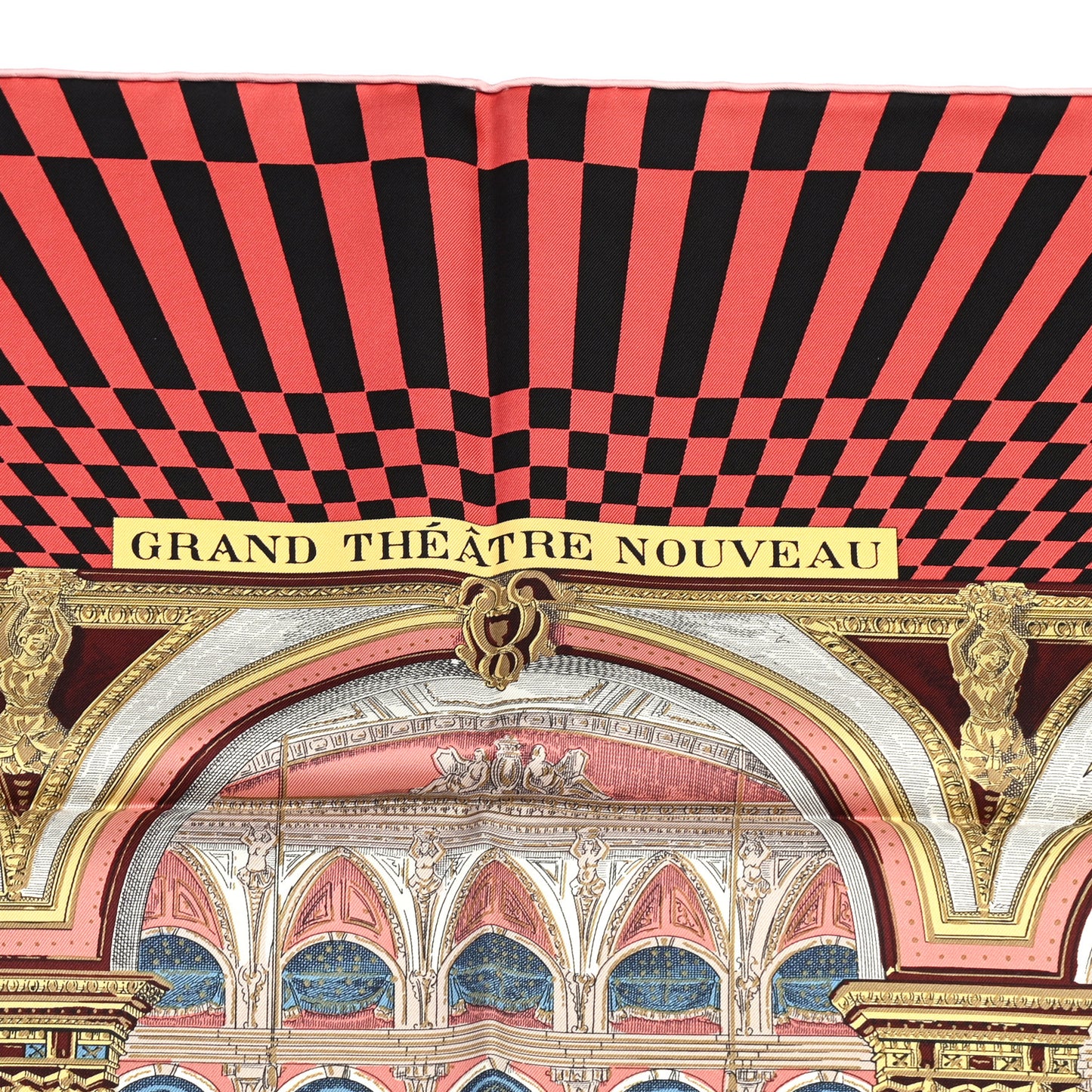Silk Grand Theatre Nouveau Scarf 90 Bleu Vieux Rose Vert