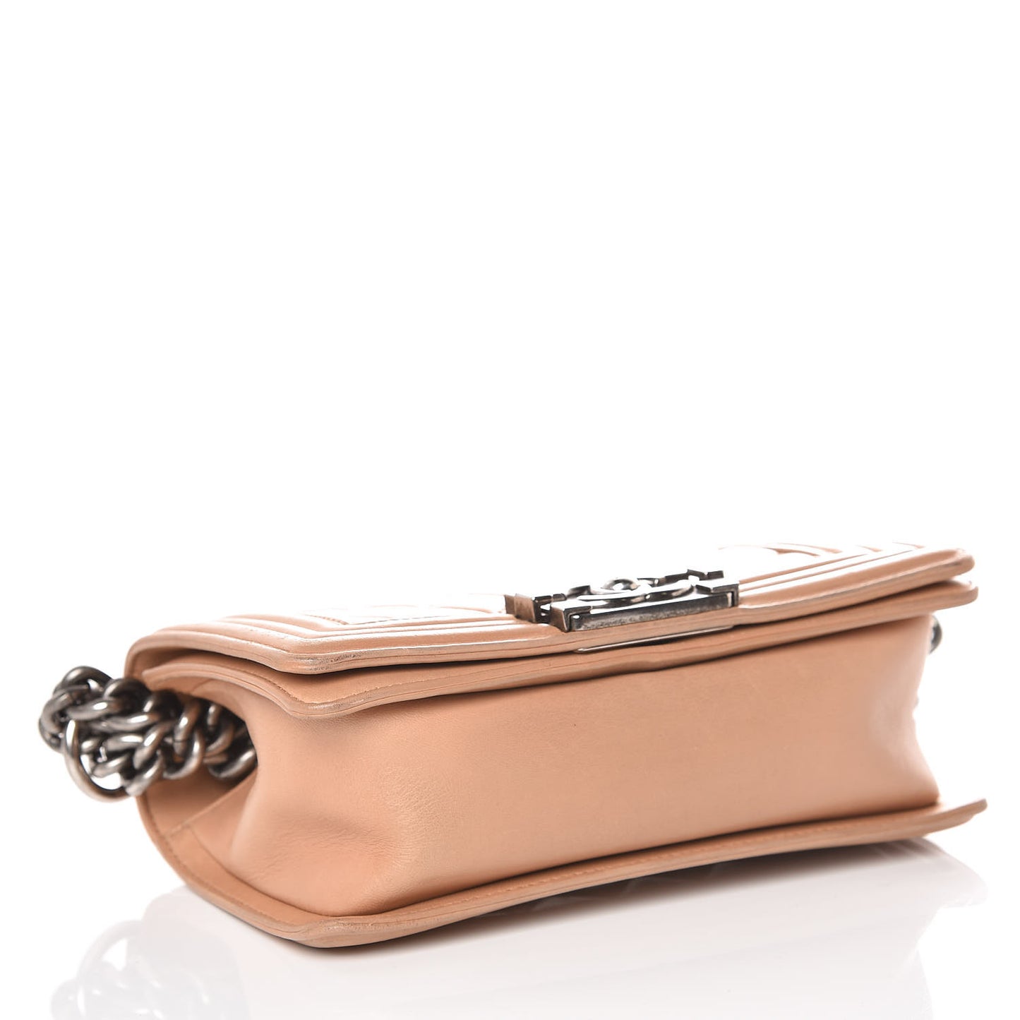 Lambskin Quilted Small Boy Flap Beige