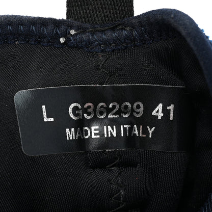 Chanel Suede Calfskin Velvet Grosgrain CC Sneakers 41 Navy Blue Black 9 of 12