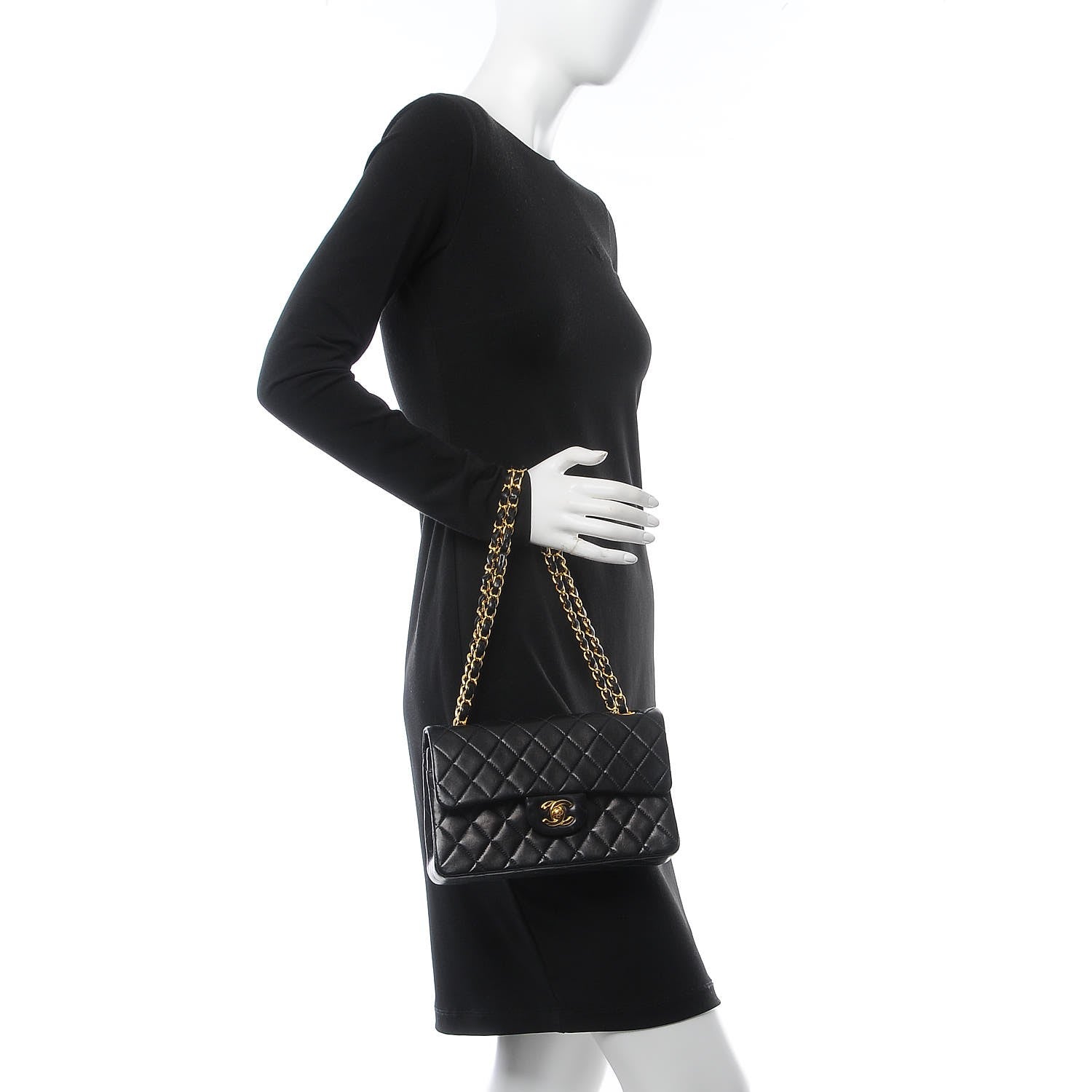 Chanel Lambskin Quilted Small Double Flap Black 2 of 10