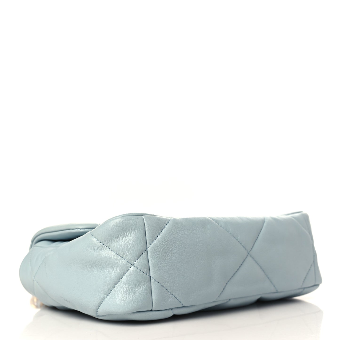 Lambskin Quilted Medium Chanel 19 Flap Light Blue
