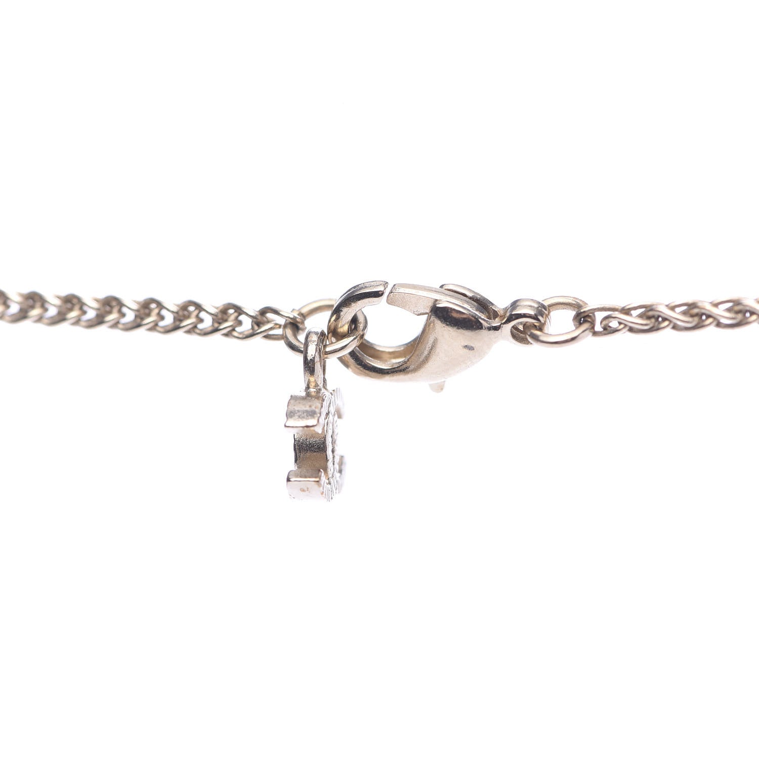 Chanel Gripoix Poured Glass Crystal CC Pendant Necklace Black Gold 5 of 7