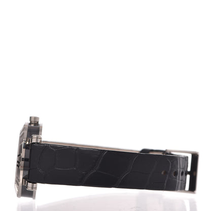 Tiffany 18K White Gold Alligator Diamond 30mm Atlas Quartz Watch Black 4 of 8