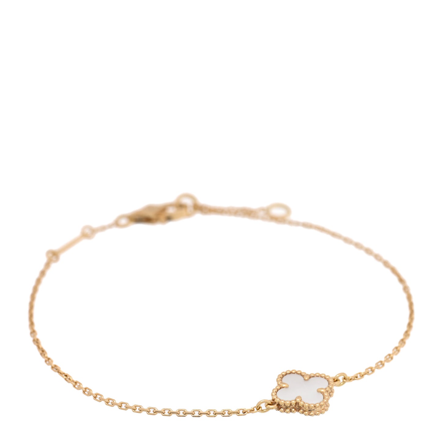 18K Yellow Gold Mother of Pearl Sweet Alhambra Bracelet