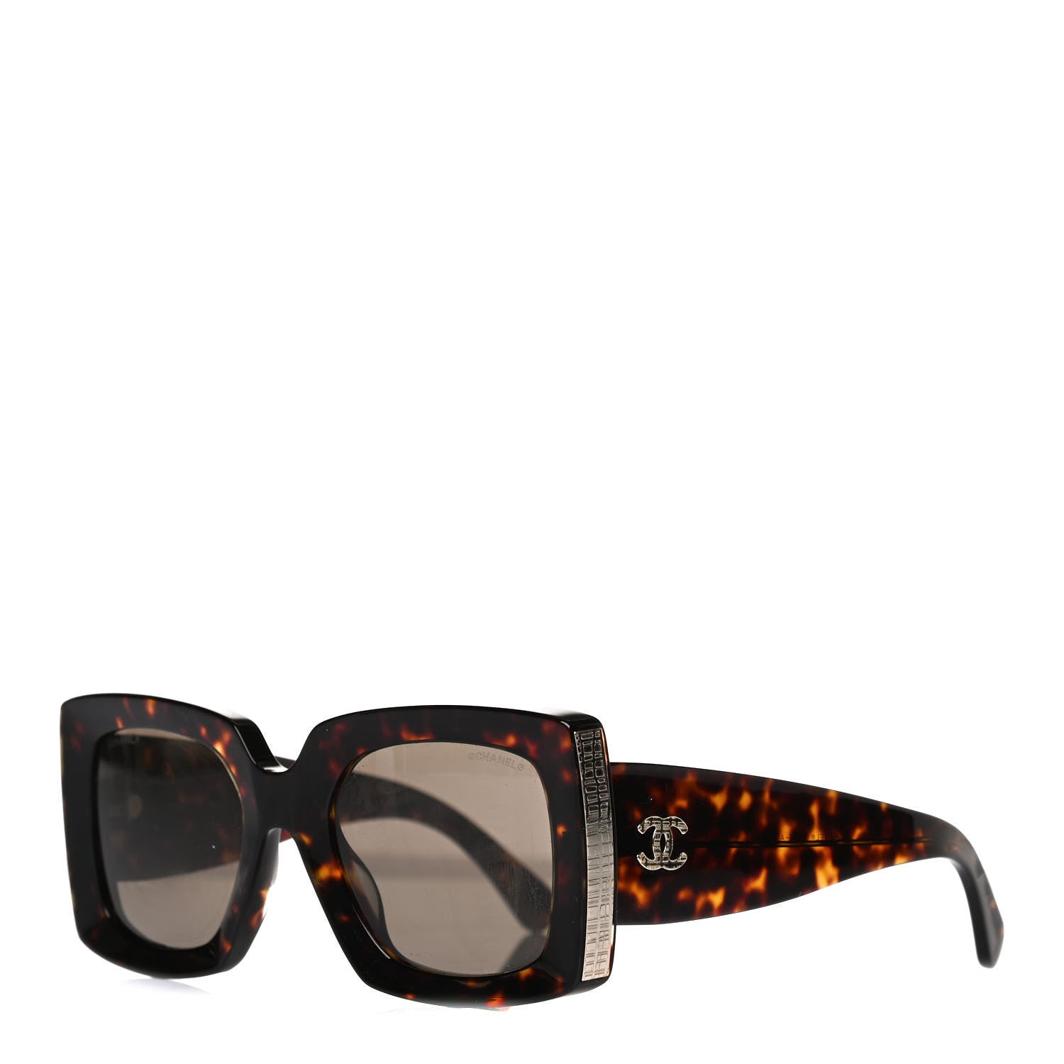 Chanel Acetate Rectangle Sunglasses 5435 Tortoise 1 of 8