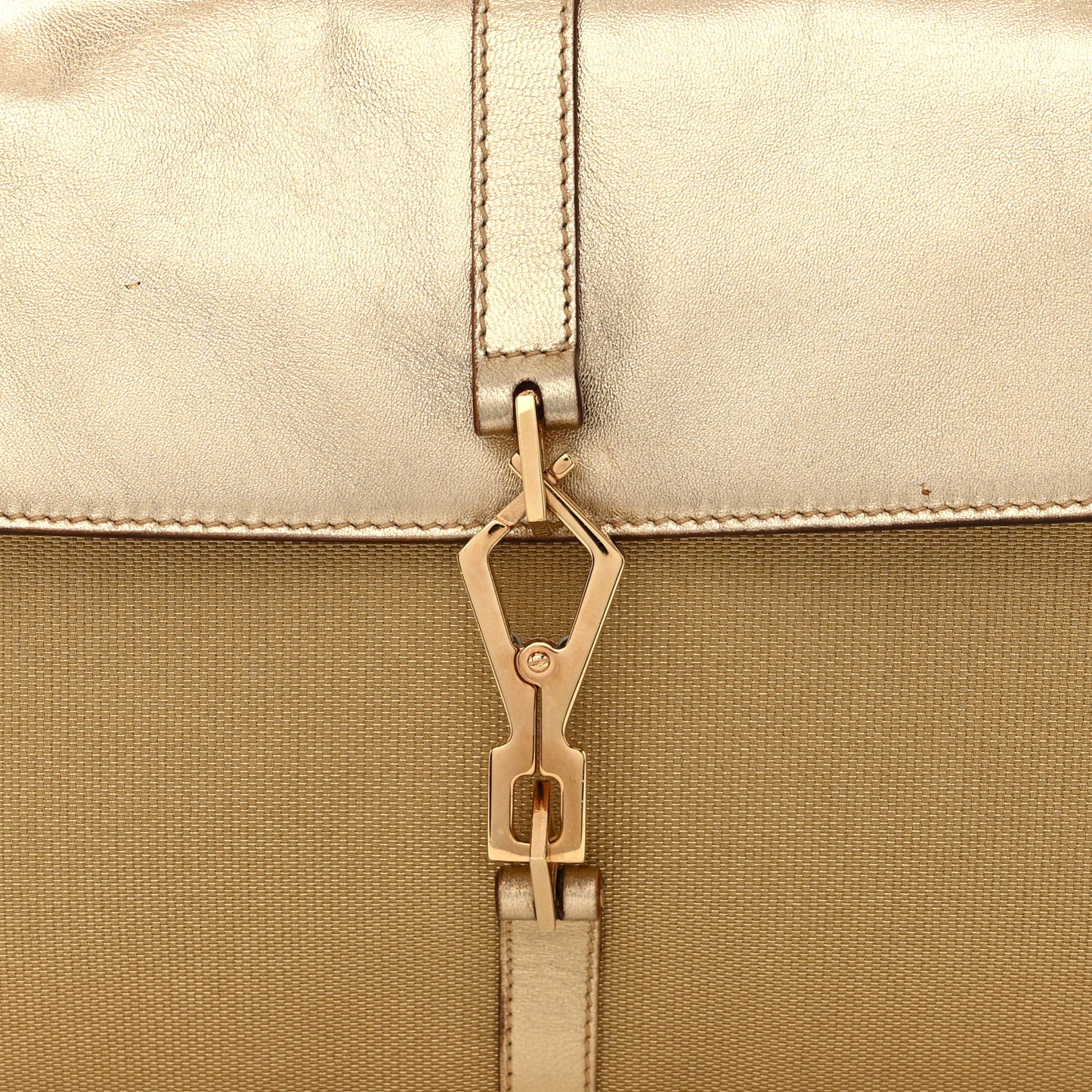 Metallic Calfskin Bamboo Handle Jackie O Hobo Gold
