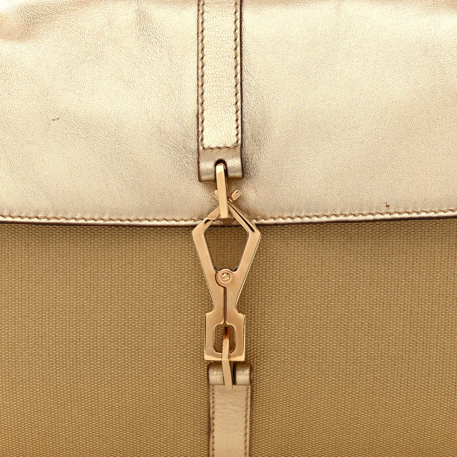 Gucci Metallic Calfskin Bamboo Handle Jackie O Hobo Gold 8 of 10