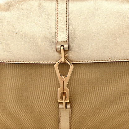 Gucci Metallic Calfskin Bamboo Handle Jackie O Hobo Gold 8 of 10