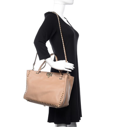 Valentino Garavani Vitello Medium Rockstud Tote Alpaca 2 of 12